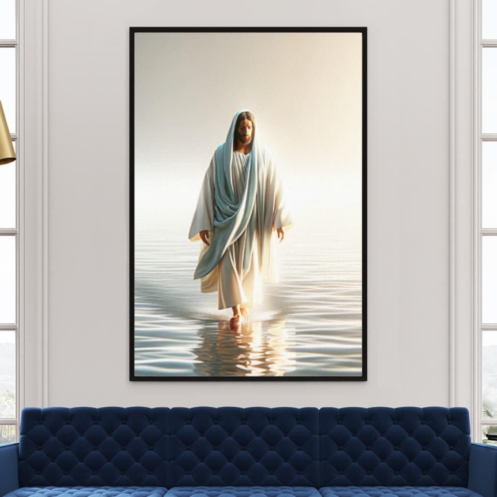 Quadro Decorativo Religiosos Jesus Caminhando sobre as águas