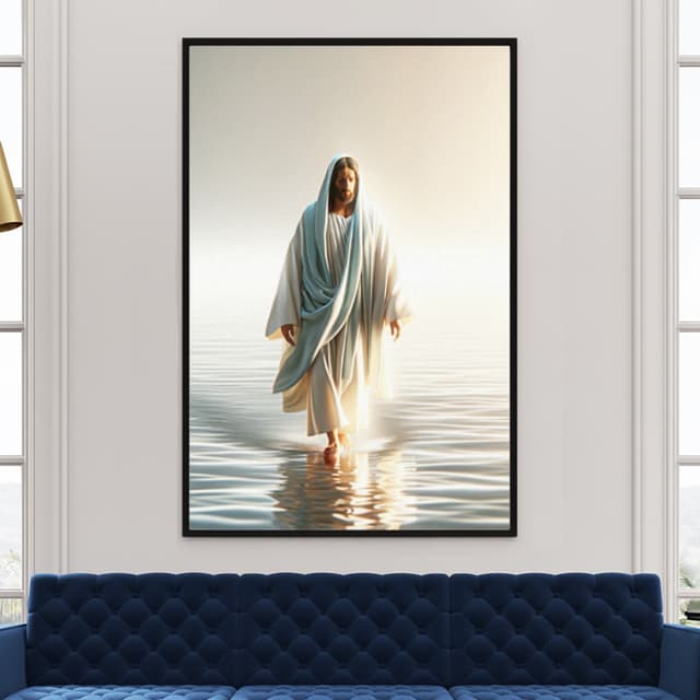 Quadro Decorativo Religiosos Jesus Caminhando sobre as águas