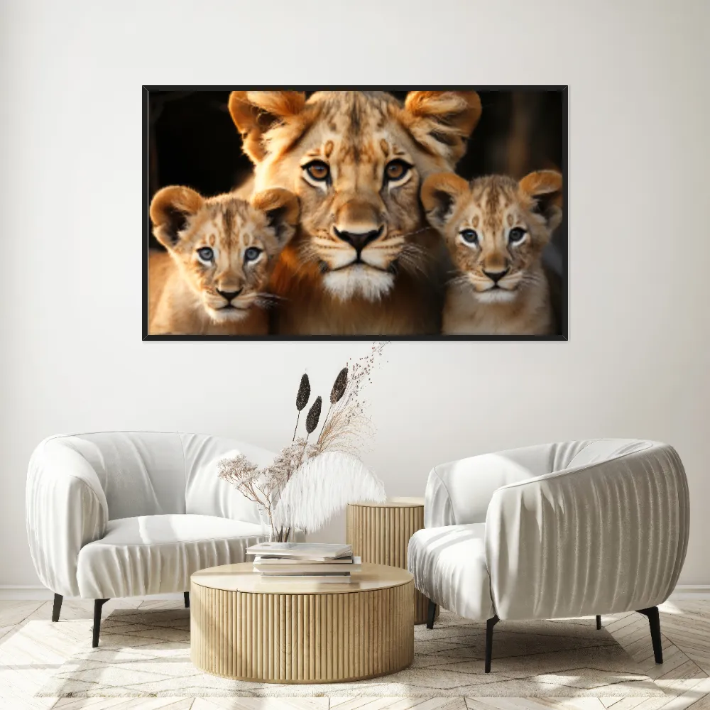 Quadro Decorativo Família Leão