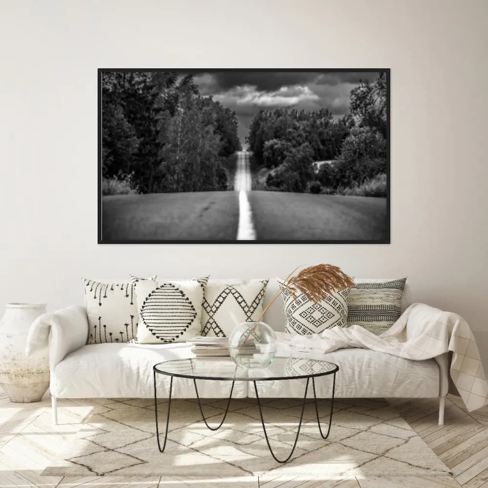 Quadro Decorativo Estrada Com Árvores