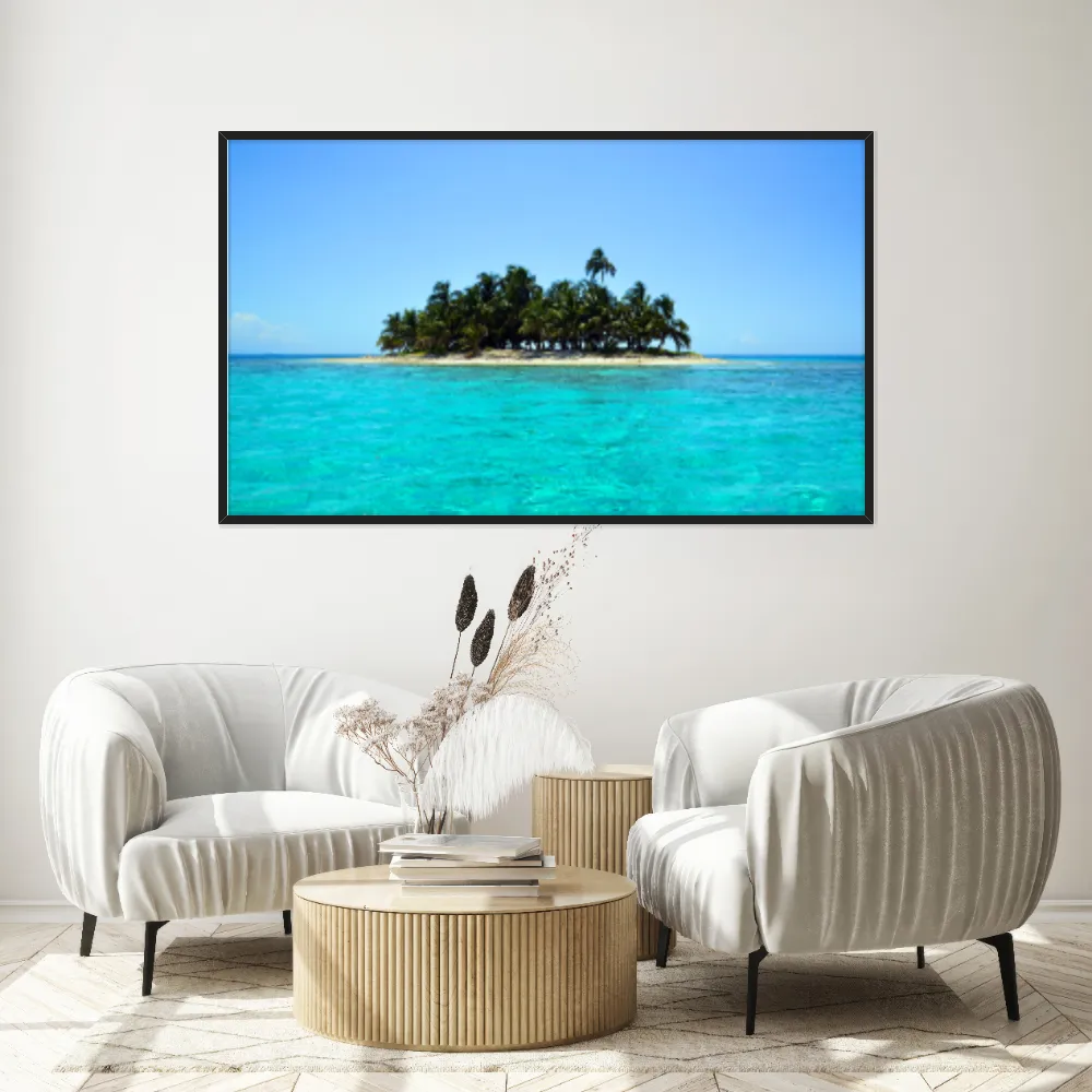 Quadro Decorativo Ilha Mar Azul