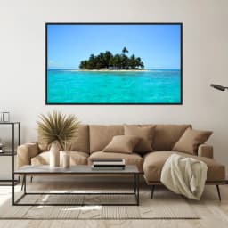 Quadro Decorativo Ilha Mar Azul