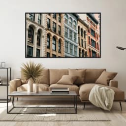 Quadro Decorativo Prédios Antigos Coloridos
