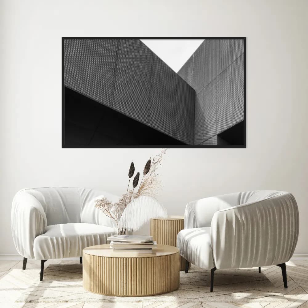 Quadro Decorativo Predio Com Revestimento Perfurado