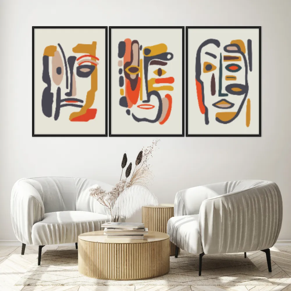 Kit Quadros Decorativos Linhas E Formas