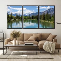 Kit Quadros Decorativos Lago E Montanha