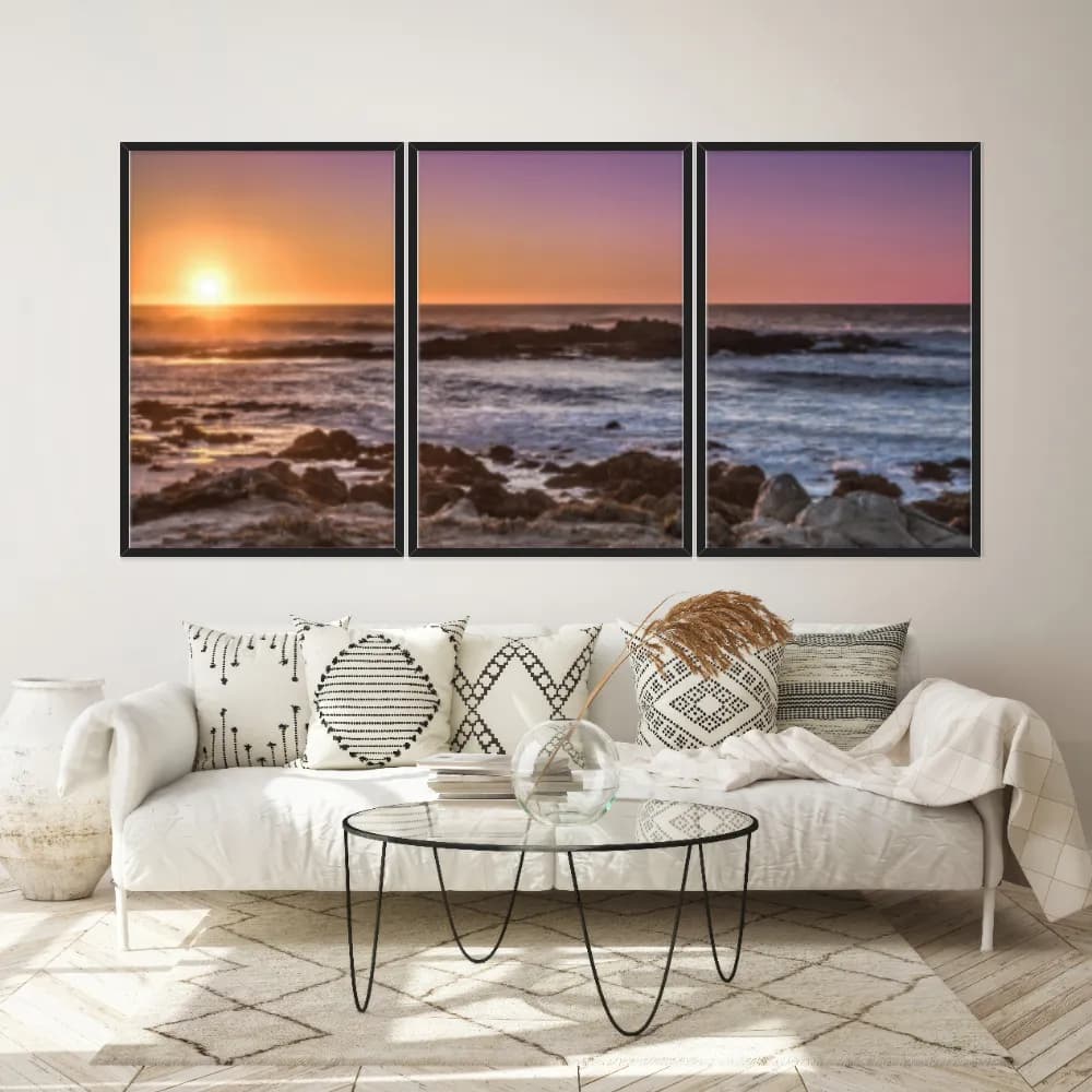 Kit Quadros Decorativos Pôr Do Sol