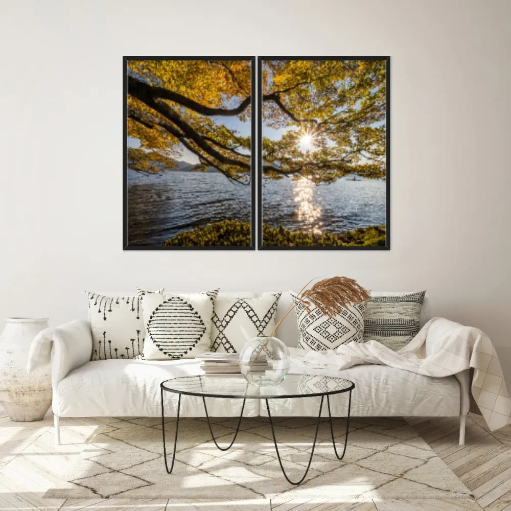 Kit Quadros Decorativos Árvore Amarela