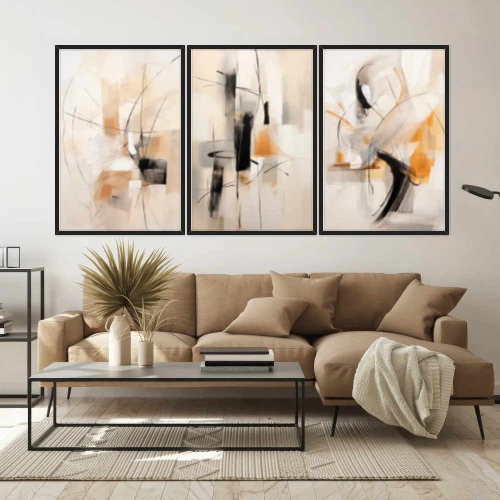 Kit Quadros Decorativos Pintura Minimalista