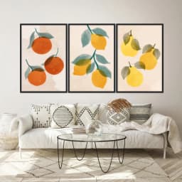 Kit Quadros Decorativos Frutas