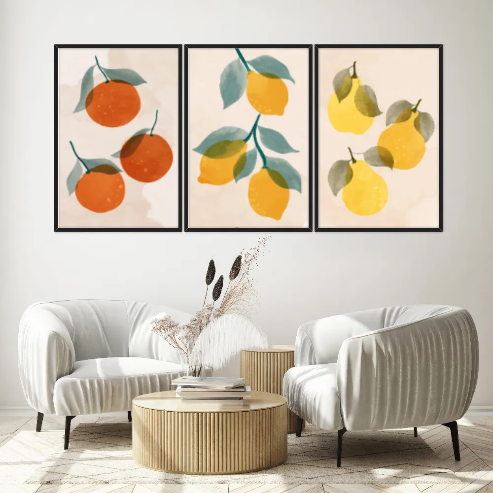 Kit Quadros Decorativos Frutas