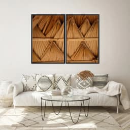 Kit Quadros Decorativos Formas Em Bambu