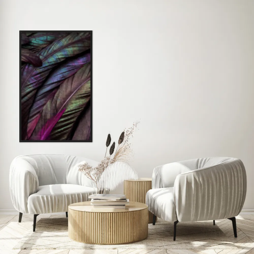 Quadro Decorativo Penas Coloridas