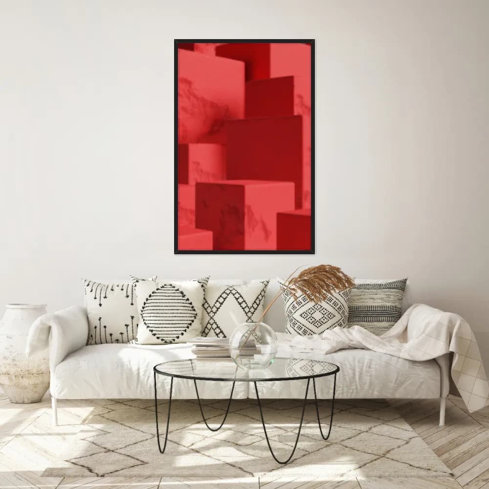 Quadro Decorativo Formas Vermelhas
