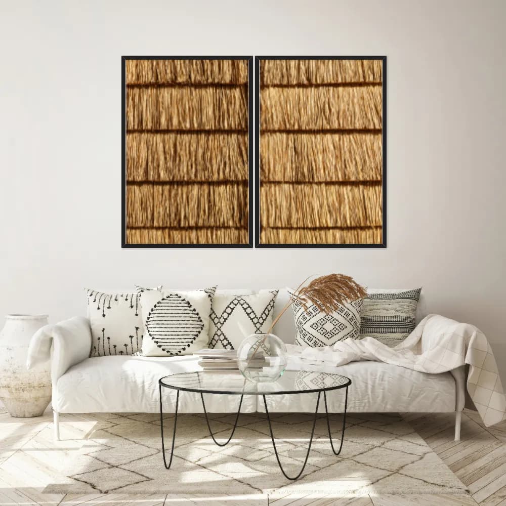 Kit Quadros Decorativos Fios De Bambu