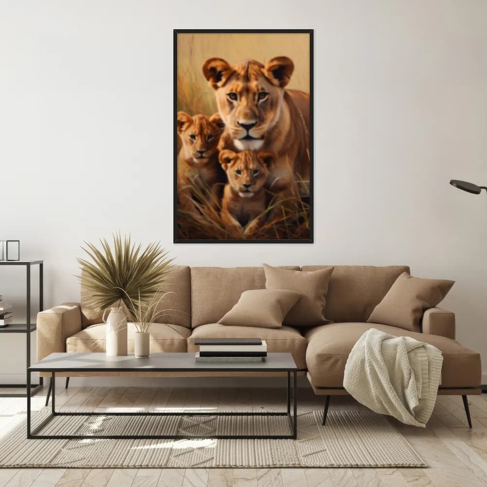 Quadro Decorativo Família Leão