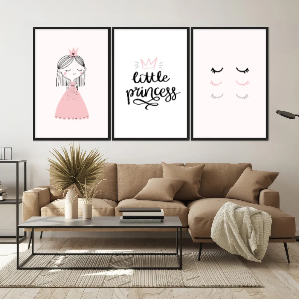 Kit Quadros Decorativos Princesa E Olhos