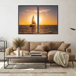 Kit Quadros Decorativos Pôr Do Sol