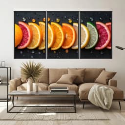 Kit Quadros Decorativos Frutas