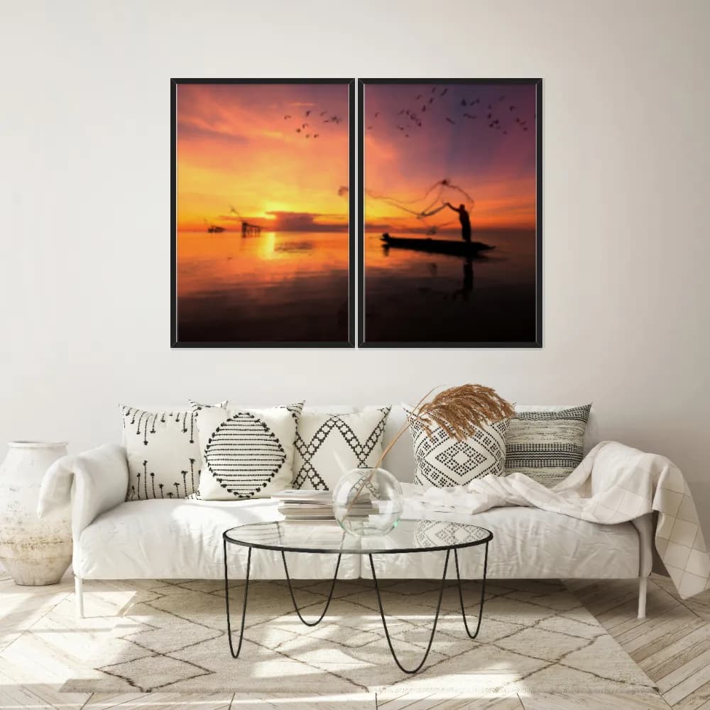Kit Quadros Decorativos Pôr Do Sol
