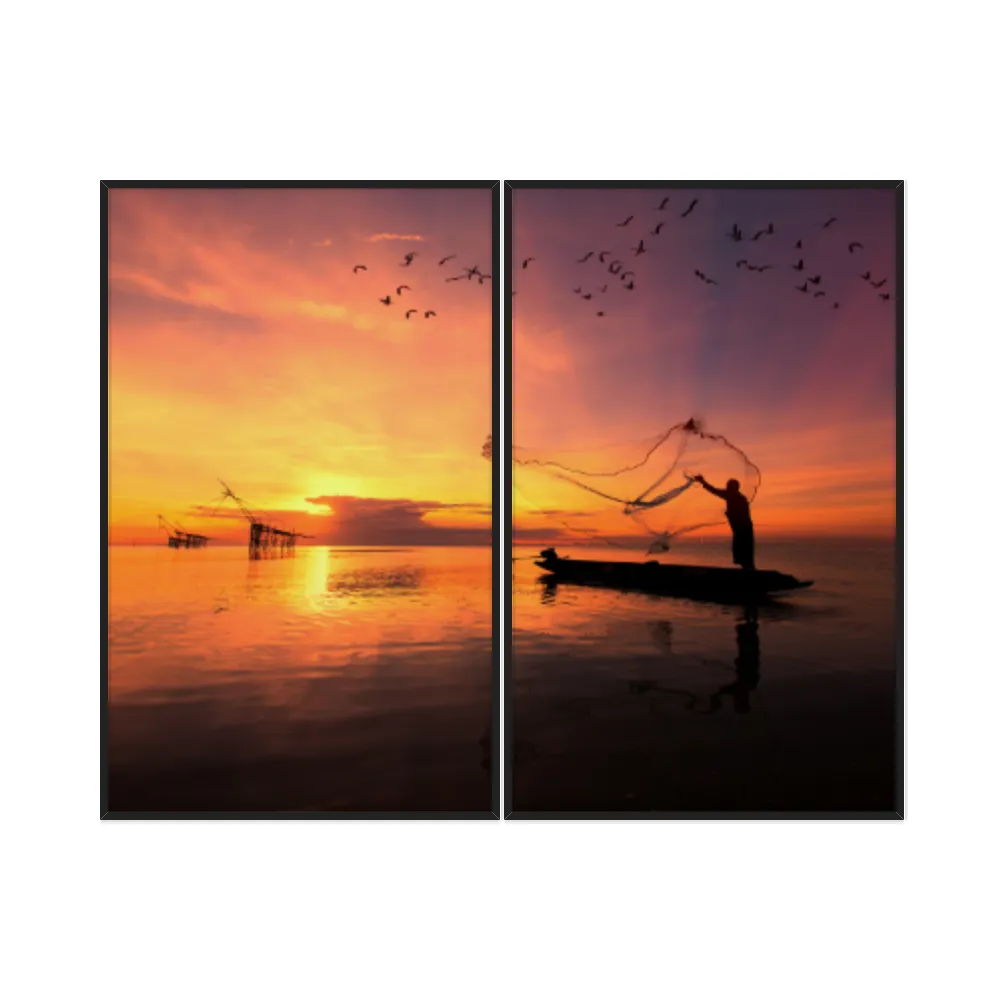 Kit Quadros Decorativos Pôr Do Sol