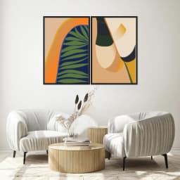 Kit Quadros Decorativos Planta Abstrata