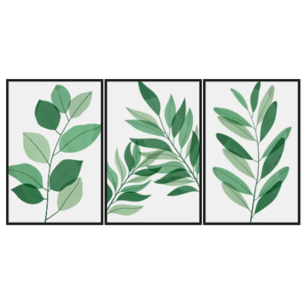 Kit Quadros Decorativos Planta Abstrata
