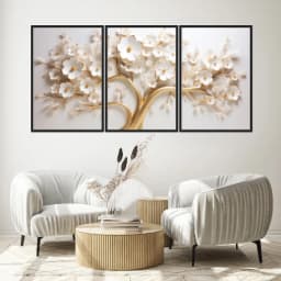 Kit Quadros Decorativos Árvore 3D