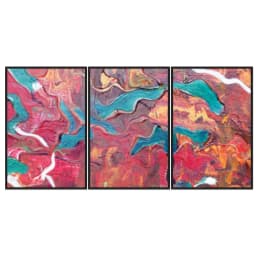 Kit Quadros Decorativos Pintura Abstrata