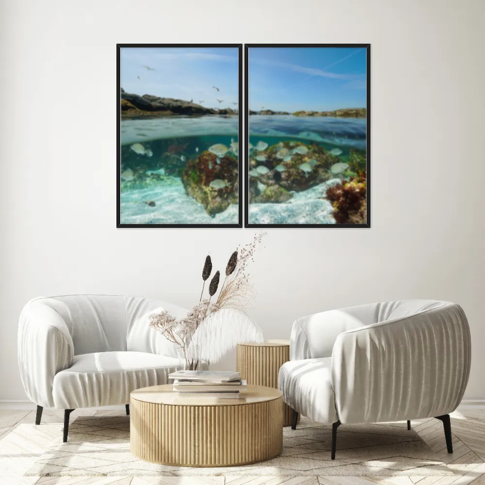 Kit Quadros Decorativos Mar Com Peixe