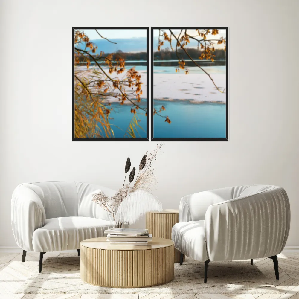 Kit Quadros Decorativos Lago Congelado