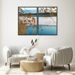 Kit Quadros Decorativos Lago Congelado