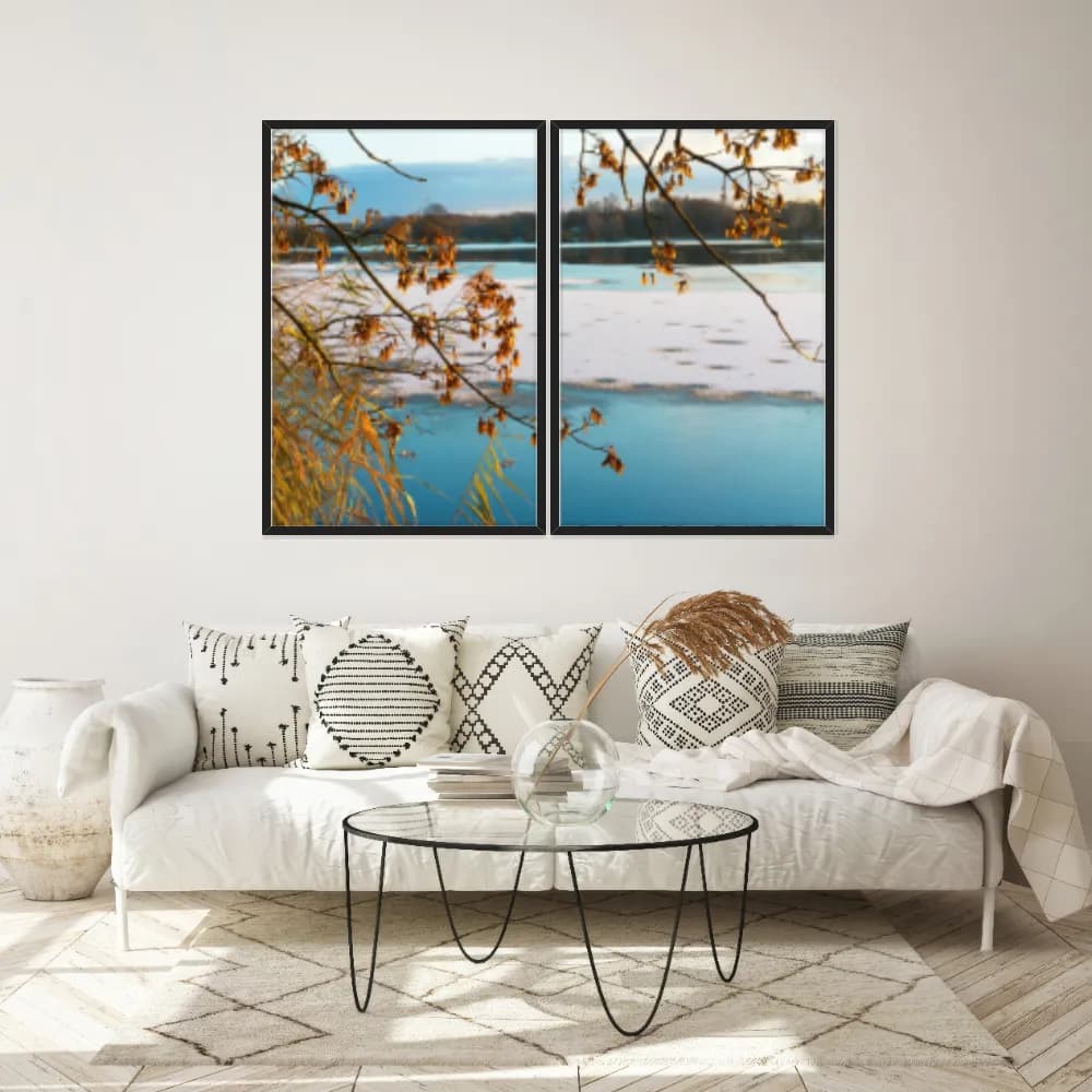 Kit Quadros Decorativos Lago Congelado