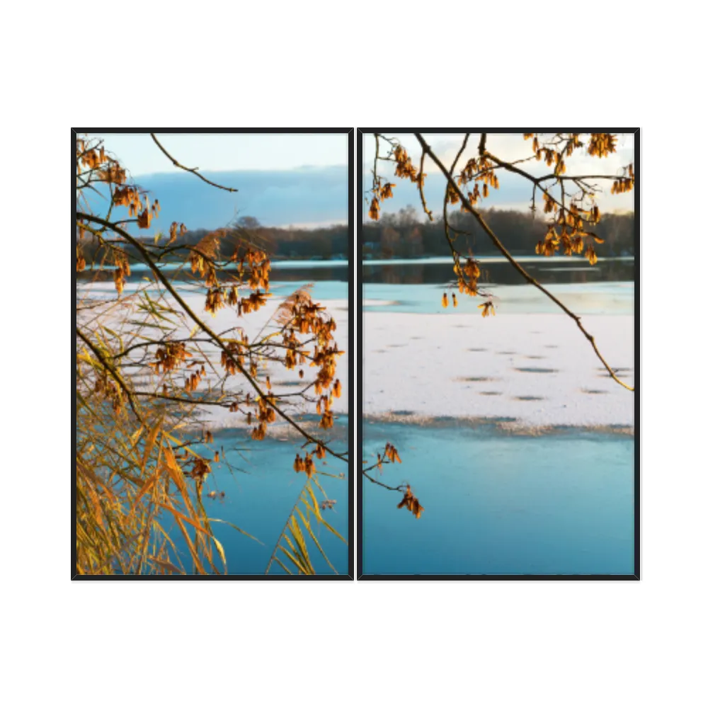 Kit Quadros Decorativos Lago Congelado