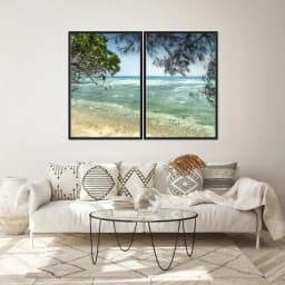 Kit Quadros Decorativos Galhos Com Vista Para O Mar