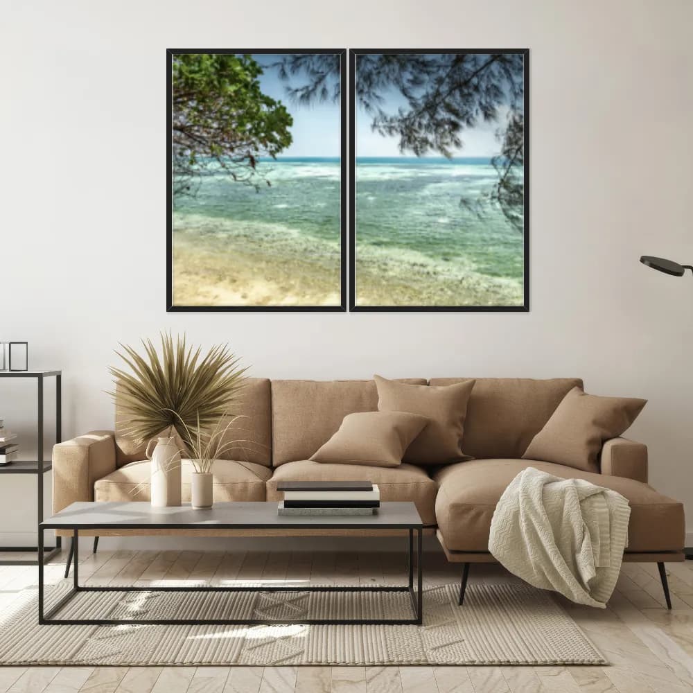 Kit Quadros Decorativos Galhos Com Vista Para O Mar