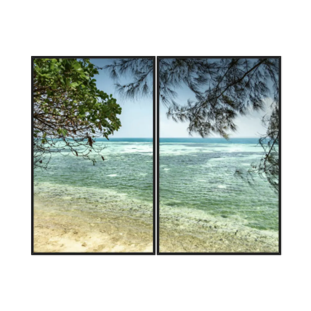 Kit Quadros Decorativos Galhos Com Vista Para O Mar