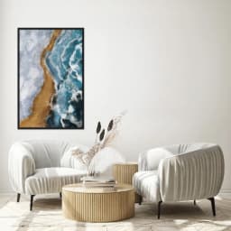 Quadro Decorativo Pintura De Mar Com Areia