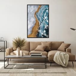 Quadro Decorativo Pintura De Mar Com Areia