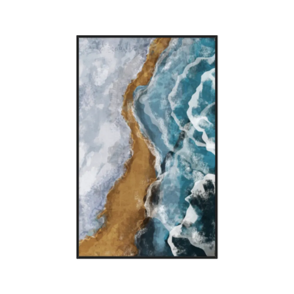Quadro Decorativo Pintura De Mar Com Areia