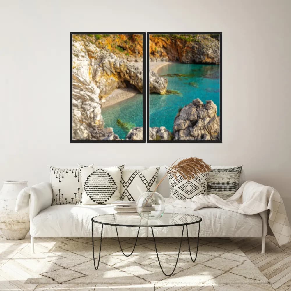 Kit Quadros Decorativos Mar Com Pedras