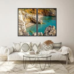 Kit Quadros Decorativos Mar Com Pedras