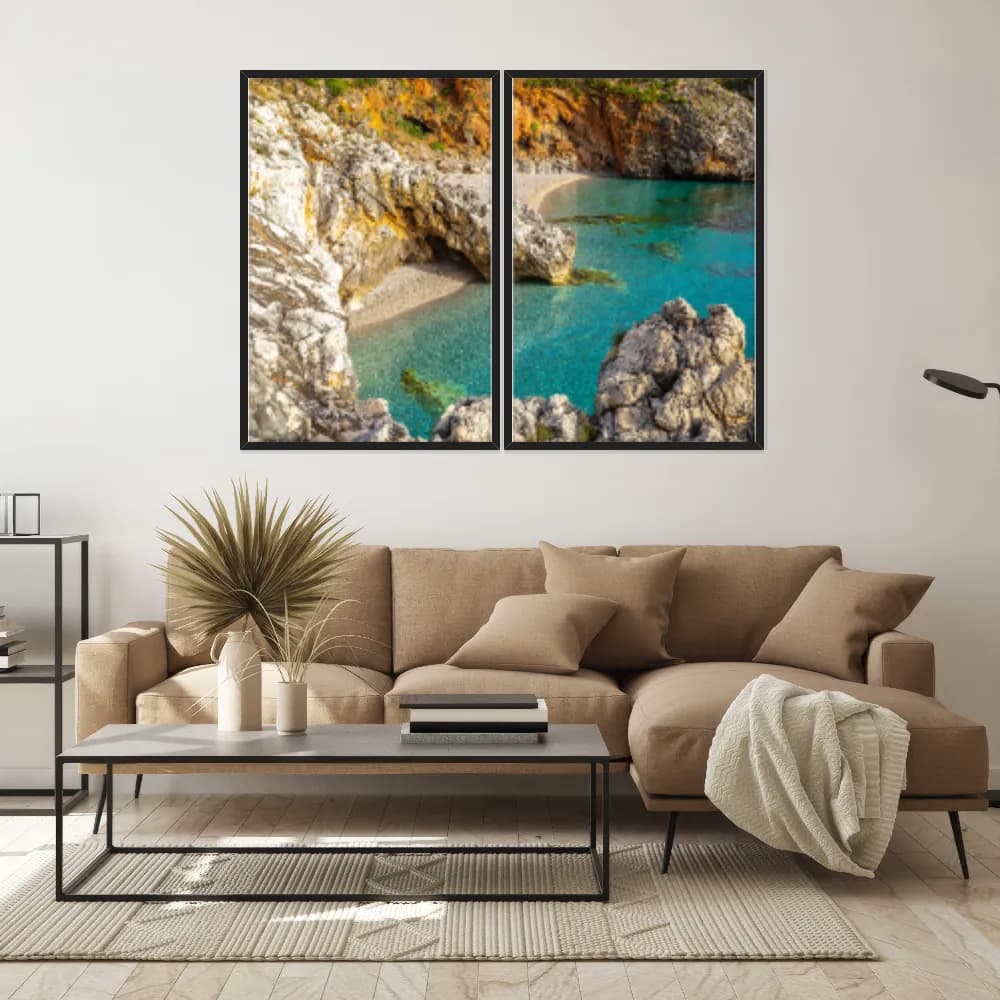 Kit Quadros Decorativos Mar Com Pedras