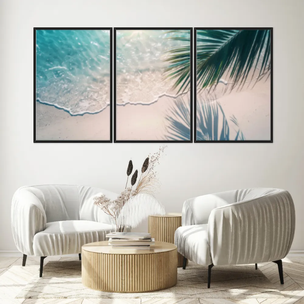 Kit Quadros Decorativos Mar Na Areia
