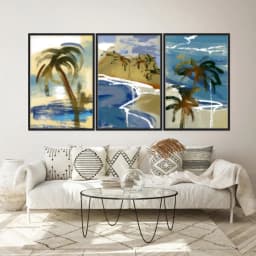 Kit Quadros Decorativos Pintura De Mar