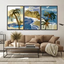 Kit Quadros Decorativos Pintura De Mar