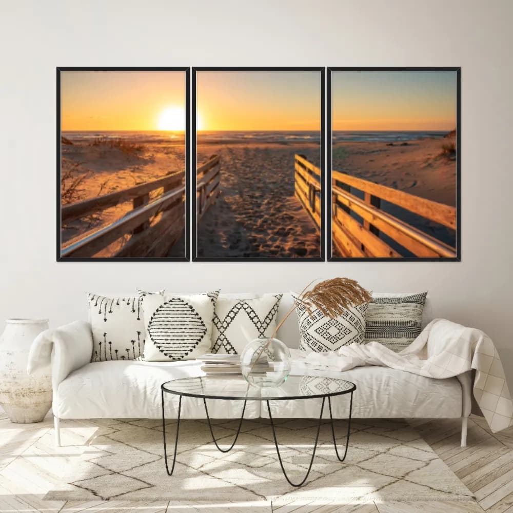 Kit Quadros Decorativos Estrada Com Vista Para O Mar