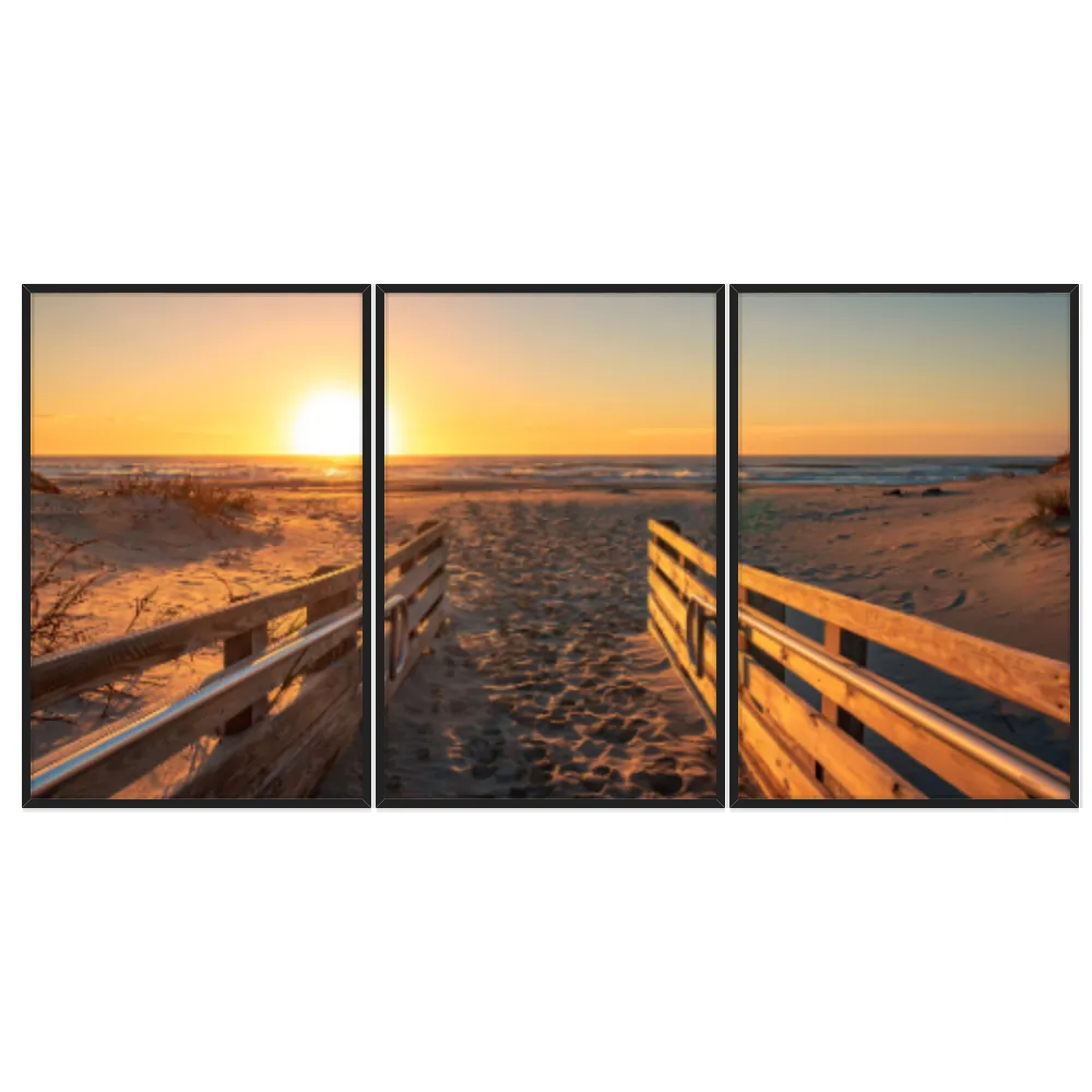 Kit Quadros Decorativos Estrada Com Vista Para O Mar
