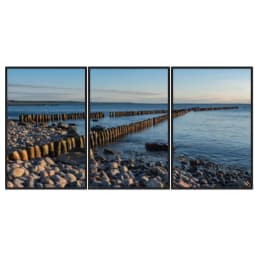 Kit Quadros Decorativos Estrada De Pedra Com O Mar