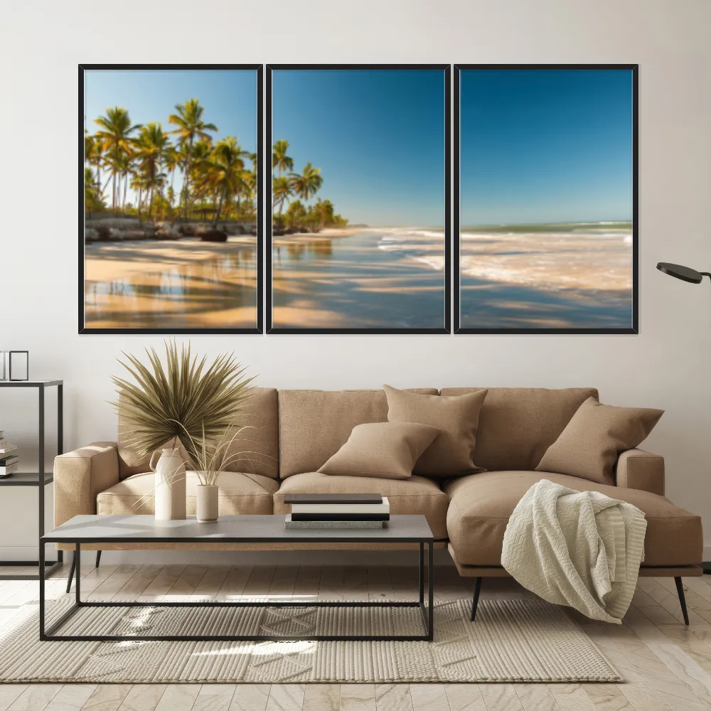 Kit Quadros Decorativos Coqueiro Na Praia